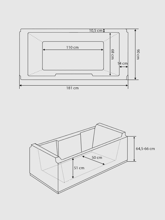 Vasca idromassaggio angolare da interno versione destra 183 x 90 cm VARADERO  