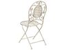 Salon de jardin bistrot table et 4 chaises en acier blanc cassé BIVIO_807858