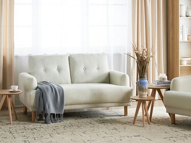 2 Seater Fabric Sofa Off-White TUVE