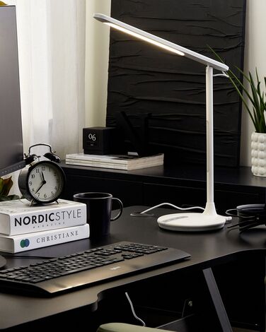 Metal LED Desk Lamp White DRACO