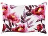 Set of 2 Outdoor Cushions Floral Pattern 40 x 60 cm White and Pink LANROSSO_881428