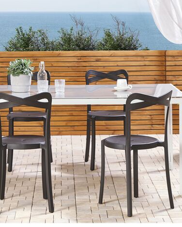 Set of 4 Dining Chairs Black CAMOGLI