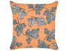 Set of 2 Cushions Leaf Motif 45 x 45 cm Orange and Black SPIREA_857728