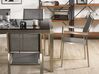Conjunto de mesa com tampo triplo granito polido cinzento 180 x 90 cm e 6 cadeiras cinzentas GROSSETO_764078
