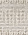 Teppich Wolle helles Beige 80 x 150 cm geometrisches Muster Kurzflor LAPSEKI_830787