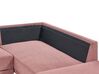 Left Hand 4 Seater Fabric Corner Sofa Pink Brown BREDA_885936