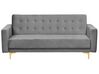 3 Seater Velvet Sofa Bed Grey ABERDEEN_741186