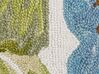 Teppich Wolle mehrfarbig 200 x 200 cm Blattmuster Kurzflor KINIK_830815
