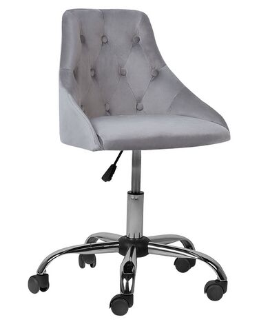 Cadeira de escritório em veludo cinzento PARRISH