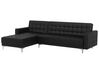 Right Hand Faux Leather Corner Sofa Black ABERDEEN_713300