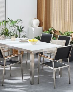 Puutarhatuoli kangas musta 6 kpl GROSSETO