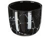 Badeværelsestilbehør marmor look/sort keramik 6-dele PALMILLA_829837