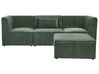 3 Seater Modular Jumbo Cord Sofa with Ottoman Dark Green LEMVIG _873070