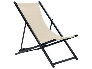 Skládací plážová židle béžová/černá LOCRI II