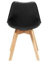 Set di 2 sedie in plastica nera e legno naturale DAKOTA II_802016