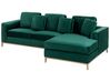 Left Hand Velvet Corner Sofa Emerald Green OSLO_747206