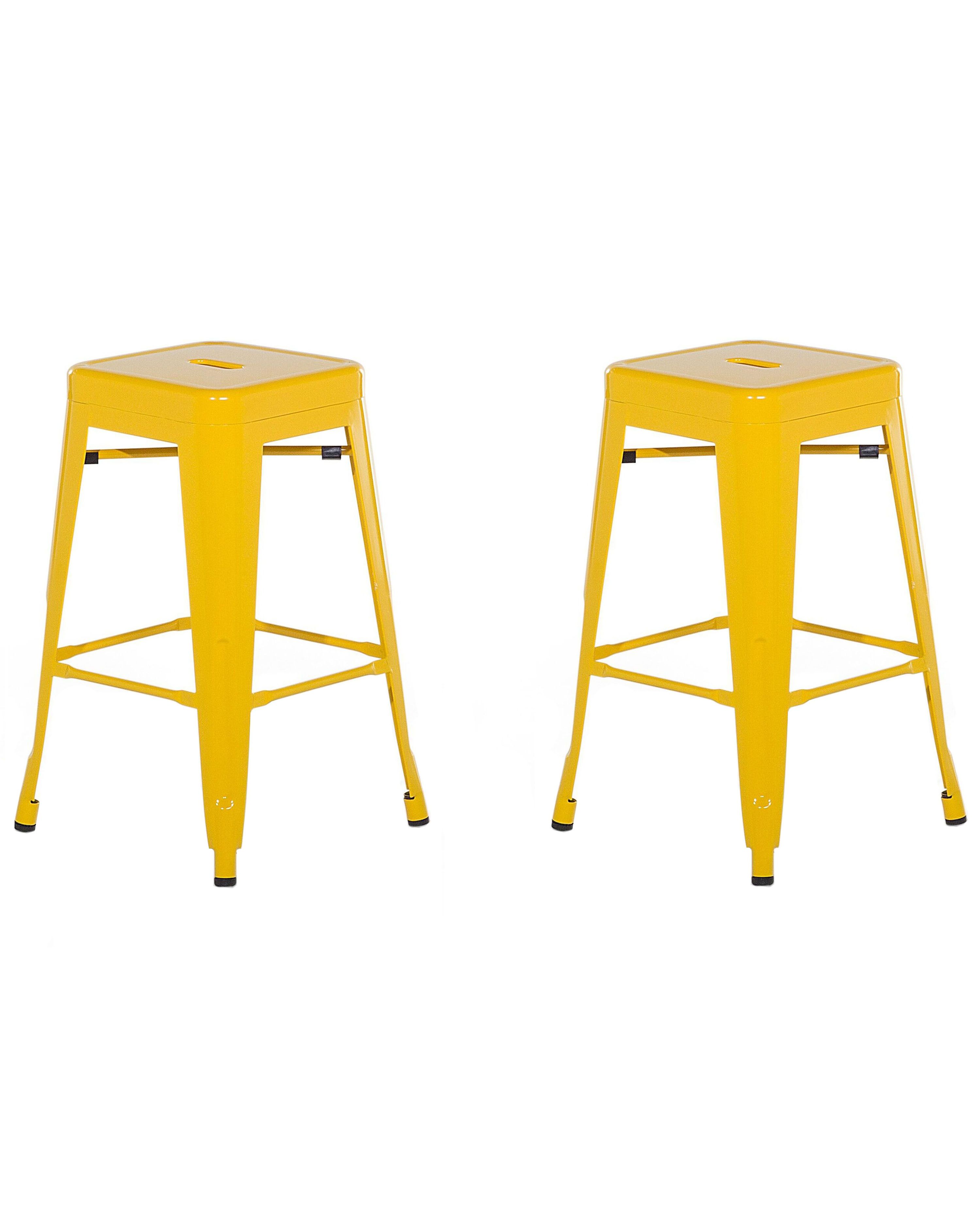 Barstol 2 st 60 cm gul CABRILLO | Beliani.se