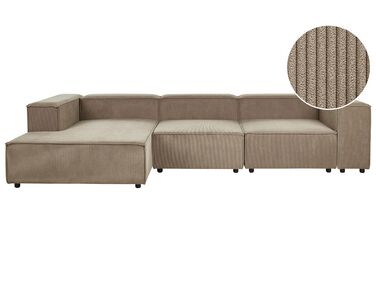 3 pers. sofa brun fløjl højrevendt APRICA