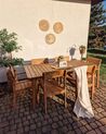 Set di tavolo e 6 sedie da giardino legno acacia chiaro FORNELLI_883362