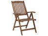 Set of 2 Acacia Wood Garden Folding Chairs Dark Wood with Grey Cushions AMANTEA_879746