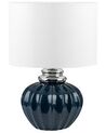 Lampada da tavolo ceramica blu scuro e bianco crema 45 cm NERIS_848377
