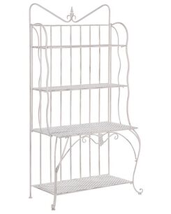 Hylly rauta 4 hyllyä vaalea beige PAVONA