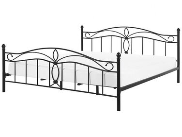 Kovová posteľ 180 x 200 cm čierna ANTLIA