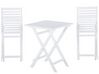 Table et 2 chaises de jardin blanches en bois avec coussins jaunes FIJI_681767