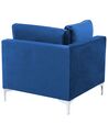 Section de canapé d'angle en velours bleu marine EVJA_859628