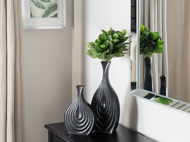 Ceramic Decorative Vase 39 cm Black THAPSUS