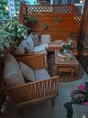 Salon de jardin 4 places en bois avec coussins blanc cassé CREMONA_811038