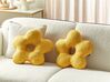 Set of 2 Teddy Cushions 40 x 40 cm Yellow CAMPONULA_889165