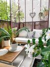 Salon de jardin en acier inox et coussins blancs BERMUDA_828675