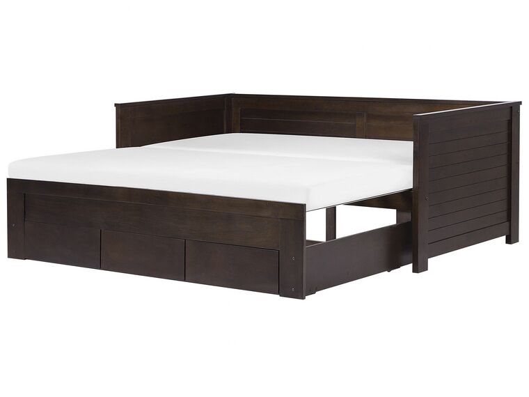 Wooden EU Single to Super King Size Daybed with Storage Brown CAHORS_742440