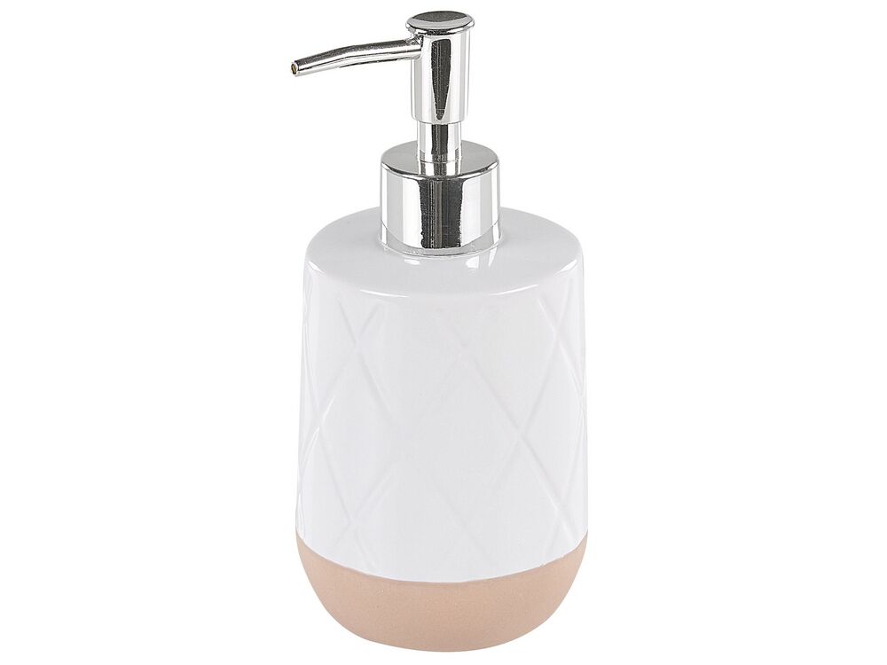 Badezimmer Set 4-teilig Keramik weiß / beige LEBU | Beliani.de