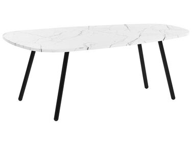 Marble Effect Coffee Table White with Black BIDDLE