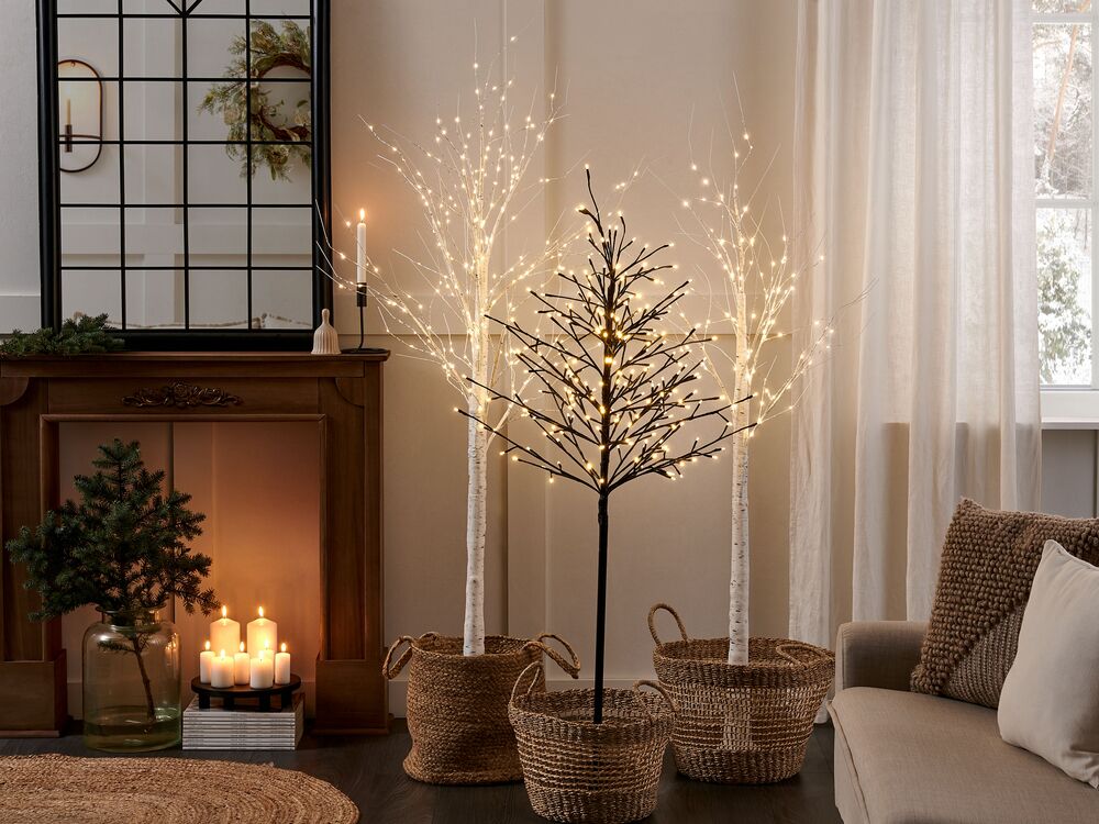 LED 190 weiß cm Birkenbaum Outdoor LAPPI Weihnachtsbeleuchtung