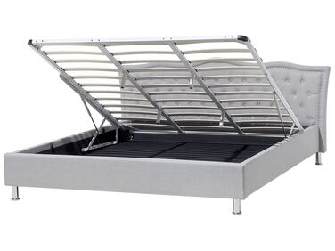 Čalúnená posteľ s úložným priestorom 180x200cm sivá METZ