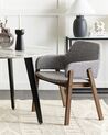 Set of 2 Fabric Dining Chairs Dark Wood and Grey ALBION_837798
