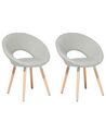 Set of 2 Fabric Dining Chairs Light Grey ROSLYN_774098