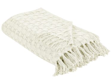 Cotton Bedspread 150 x 200 cm White BERE