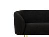 Ensemble canapé et fauteuil 3 places en tissu bouclé noir et doré LOEN_867954