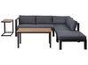 Lounge Set Kunstholz schwarz 5-Sitzer Auflagen grau MESSINA_769434
