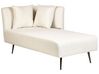 Left Hand Fabric Chaise Lounge White RIOM_877254
