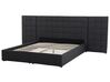 Łóżko z szufladami tapicerowane 180 x 200 cm szare MILLAU_736797