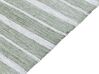 Outdoor Teppich dunkelgrün / weiß 140 x 200 cm Streifenmuster Kurzflor BADEMLI_846535