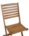 Set of 6 Acacia Garden Folding Chairs Light Wood TOLVE_784150