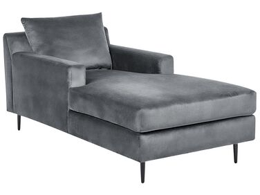 Velvet Chaise Lounge Grey GUERET