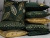 2 welurowe poduszki dekoracyjne w liście 45 x 45 cm zielone FERN_770071