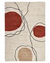 Teppich Baumwolle beige / rot 140 x 200 cm abstraktes Muster Kurzflor BOLAT_839998
